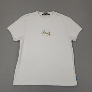 Baleno Women's White Top Graphic T Shirt XL Baby Doll Top